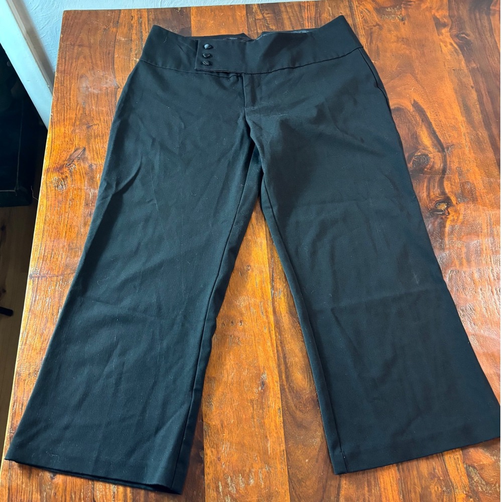 Guess Jeans Marciano Womens Black Wide Leg Cropped Trousers Vintage Y53V9073 28